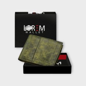 Green Out Side Card Slot Bi-Fold Faux Leather 5 ATM Card Slots Wallet For Men WL18