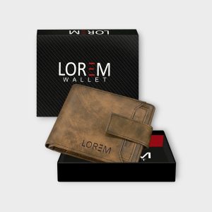 Brown Removable Card Holder Bi-Fold Faux Leather 7 ATM Card Slots Wallet For Men WL23