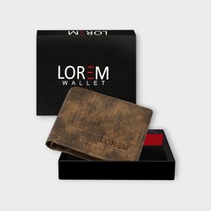 Brown 3D Emboss Line Bi-Fold Faux Leather 3 ATM Card Slots Wallet For Men WL28