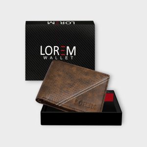 Brown 3D Emboss Dots Bi-Fold Faux Leather 4 ATM Card Slots Wallet For Men WL32