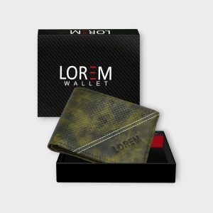 Green 3D Emboss Dots Bi-Fold Faux Leather 4 ATM Card Slots Wallet For Men WL34