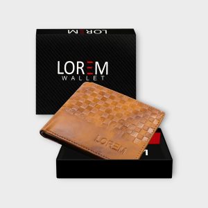 Orange 3D Emboss Square Bi-Fold Faux Leather 3 ATM Card Slots Wallet For Men WL37