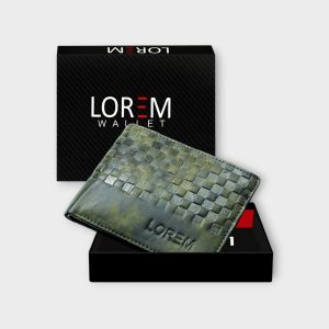 Green 3D Emboss Square Bi-Fold Faux Leather 3 ATM Card Slots Wallet For Men WL38