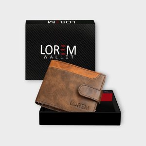 Brown-Tan Dual Color Bi-Fold Faux Leather 5 ATM Card Slots Wallet For Men WL44