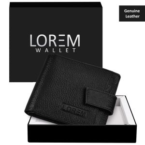 Black Removable Card Holder Bi-Fold Genuine Leather 6 ATM Card Slots Wallet WL502