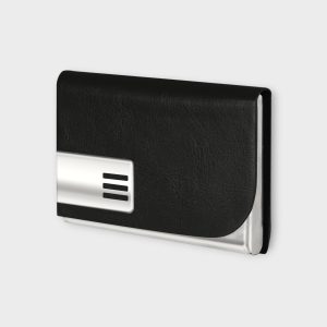 Black Small Pocket Sized Metal ID, Credit-Debit Card Holder WL605
