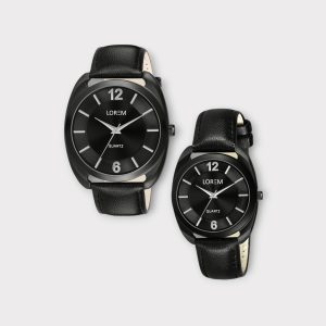 Black Stylish Dial Analog Watch For  Lovely Couple LR76-LR323