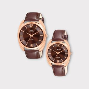 Brown Stylish Dial Analog Watch For  Lovely Couple LR77-LR324