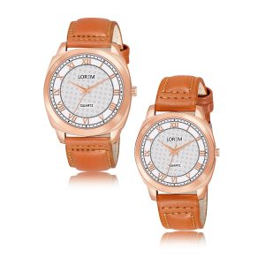 White Cubic Designer Printed Dial Analog Watch For  Lovely Couple LR90-LR337