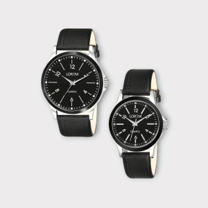 Black Stylish Dial Analog Watch For  Lovely Couple LR93-LR340
