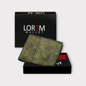 Green Out Side Card Slot Bi-Fold Faux Leather 5 ATM Card Slots Wallet For Men WL18