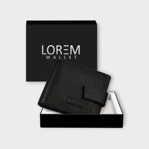 Black Removable Card Holder Bi-Fold Genuine Leather 6 ATM Card Slots Wallet WL502