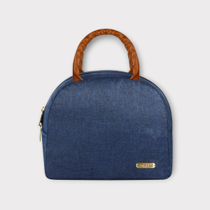 Blue Linen Textured Insulated Tiffin bag/Lunch Bag For Men & Women TB19
