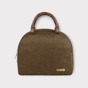 Khaki Linen Textured Insulated Tiffin bag/Lunch Bag For Men & Women TB21
